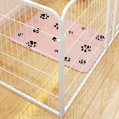 Enclos pour chien d’intérieur en acier inoxydable – Parc pour animaux multifonction avec zones de repos, de jeu et d’apprentissage de la propreté pour petits et moyens chiens, pré-assemblé pour une installation facile, noir ou blanc