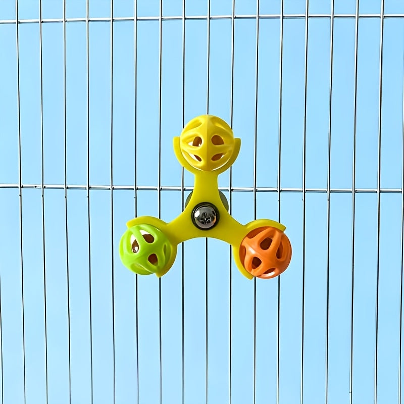 Jouet clochette rotatif pour perroquet, puzzle pivotant à 360 degrés, accessoire de cage anti-ennui pour perruches, calopsittes, conures, inséparables, bleu, vert, jaune, orange, rose