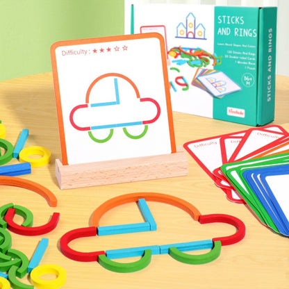 Jouet à tiges et perles pour la motricité fine et la reconnaissance des couleurs, trieur de formes créatif pour l'éveil, activité éducative Montessori pour la maternelle, cadeau idéal pour filles et garçons de 2 à 5 ans