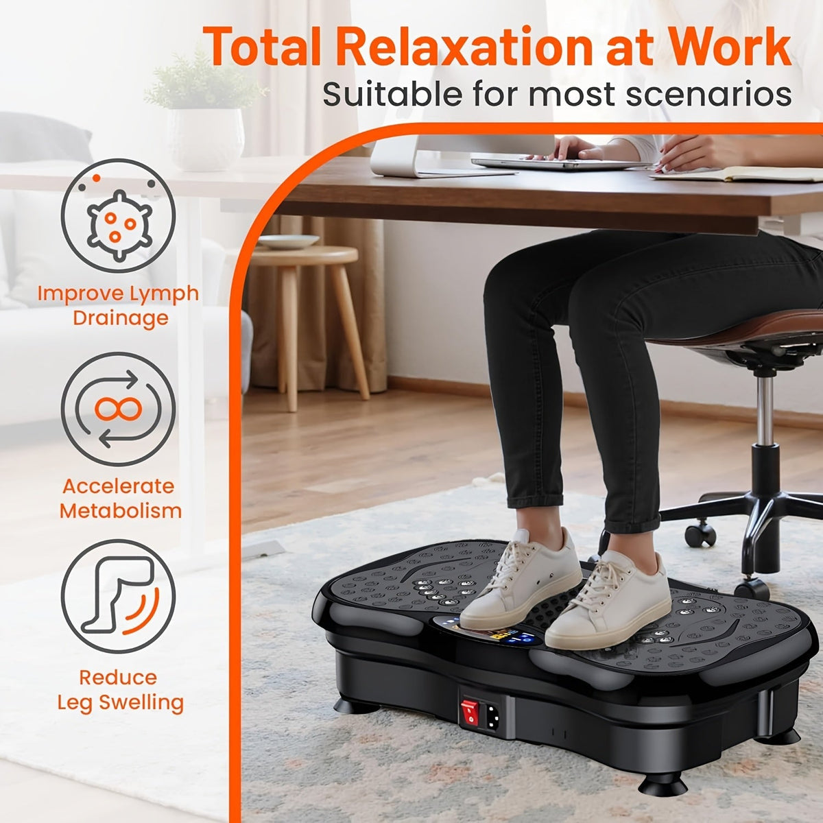 Plateforme vibrante pour la perte de poids et le drainage lymphatique – Appareil d'entraînement complet du corps avec 99 à 200 niveaux de vitesse, moteur silencieux, salle de sport portable à domicile, tonification musculaire, capacité de 150 kg