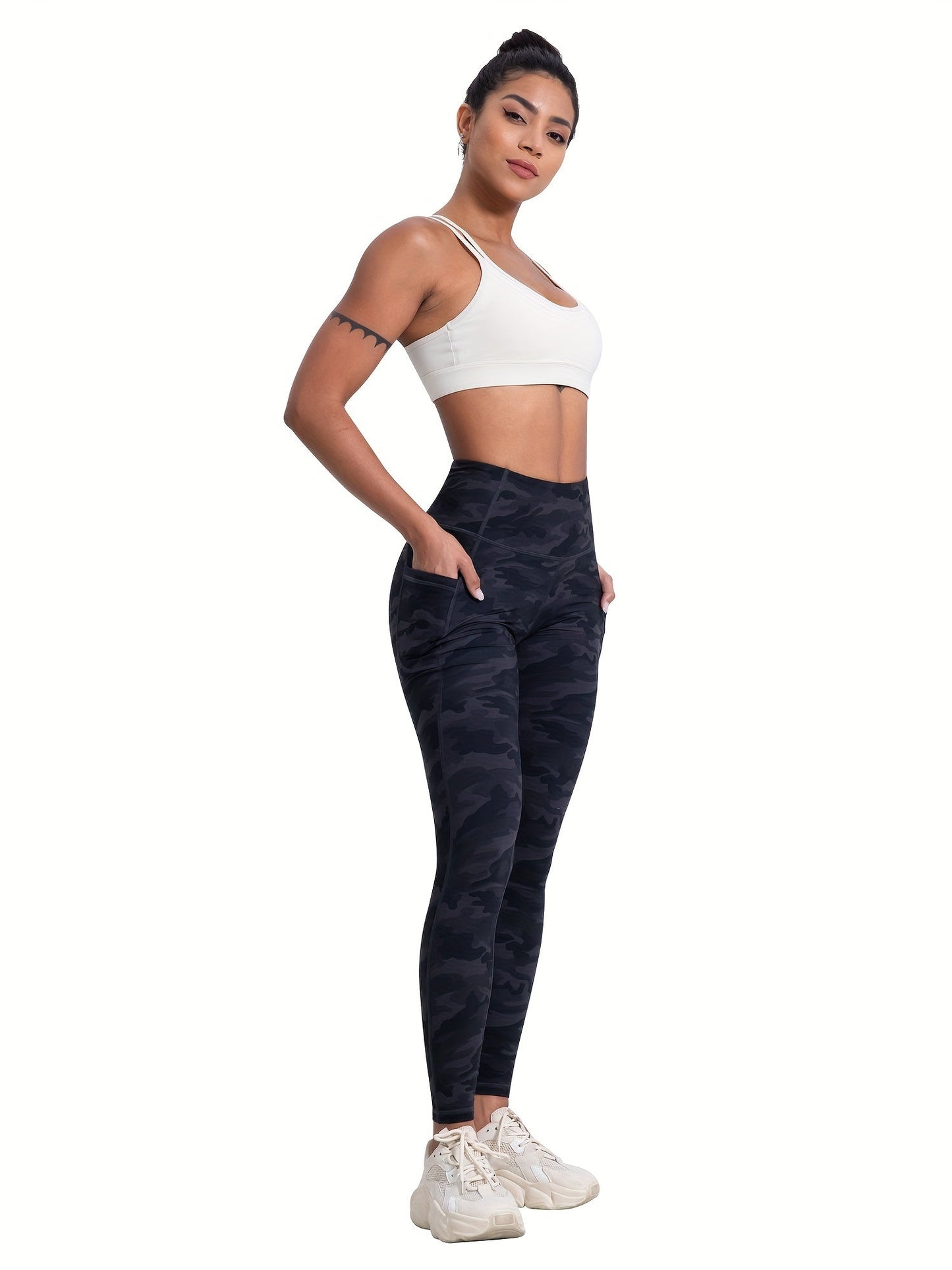 Women's High Waist Leggings with Pockets 6 Pack Buttery Soft Tummy Control Yoga Pants Multicolor S-XXL