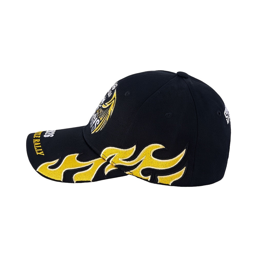 Casquette de baseball brodée Sturgis 2026 – Souvenir du 86e rassemblement de motards avec broderie 3D, coupe ajustable, cadeau idéal pour motards hommes et femmes