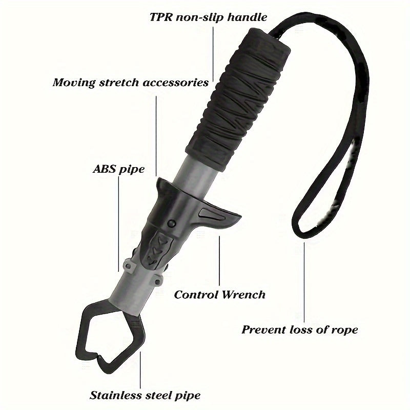 Ensemble pince de pêche et pince à poisson 2 pièces en acier inoxydable avec poignée confort TPR, verrou à ressort, dégorgeoir, coupe-fil et cordon - Outil de pêche essentiel en eau douce et en eau salée, cadeau pour pêcheurs