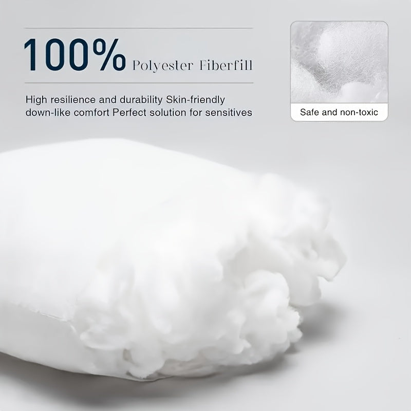 Garnitures de coussin carrées – Rembourrage en fibre neuve hypoallergénique, coussins blancs pour canapé, lit et terrasse, 14 à 20 pouces, lot de 1/2/4, idéal pour la chambre, le salon, le bureau et la décoration extérieure