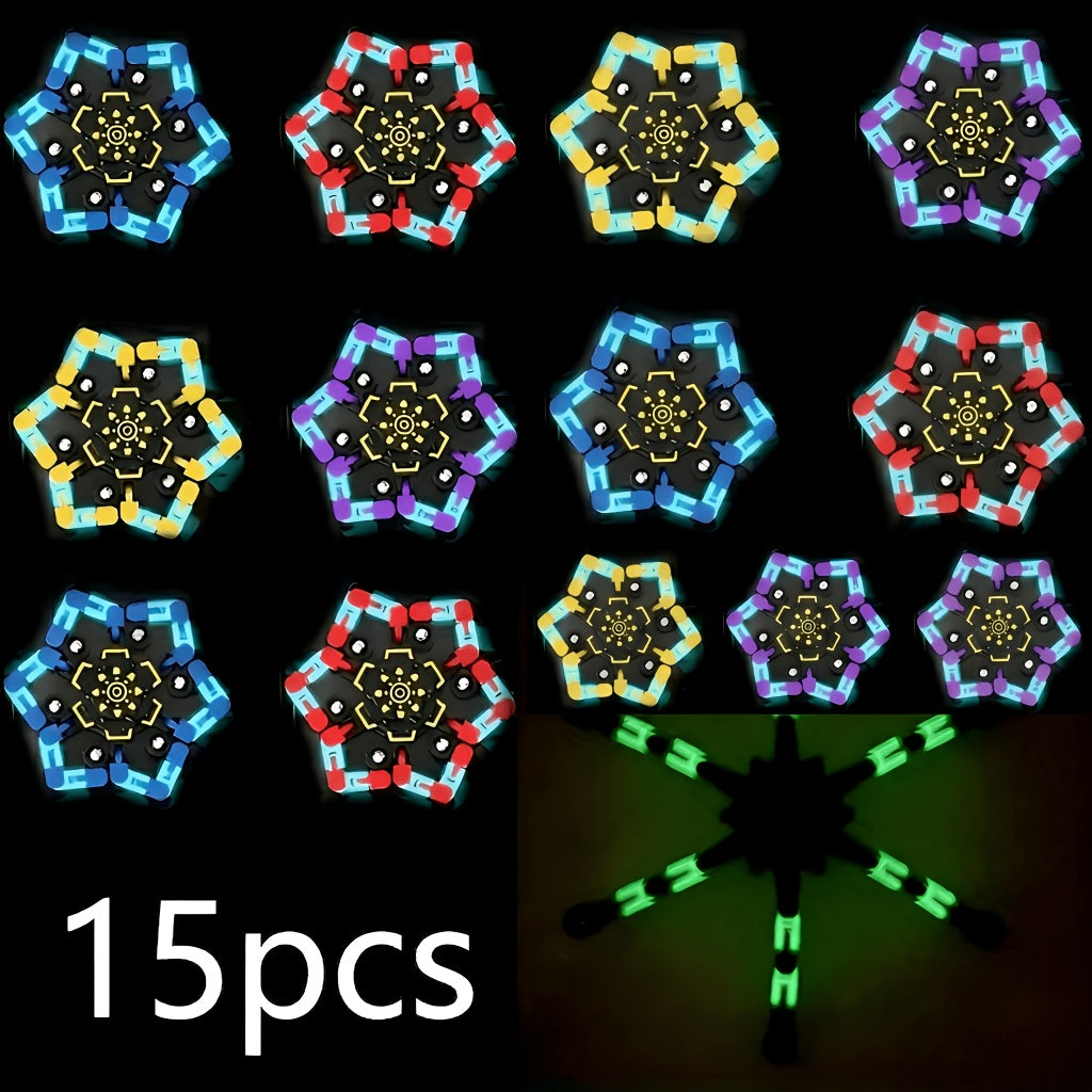 Lot de 10 ou 15 fidget spinners assortis, robots mécaniques gyroscopiques, jouets anti-stress pour les doigts, éditions standard et lumineuses, cadeaux pour fêtes, récompenses scolaires, pour enfants et adultes