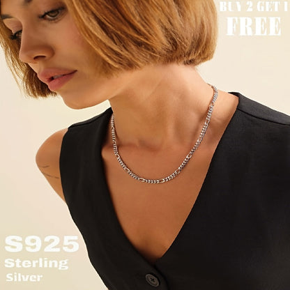 Collier chaîne Figaro en argent sterling 925 – 6 mm de large, 18 à 24 pouces, unisexe pour hommes et femmes, coffret cadeau inclus – Chaîne en argent classique pour un usage quotidien et offrir en cadeau