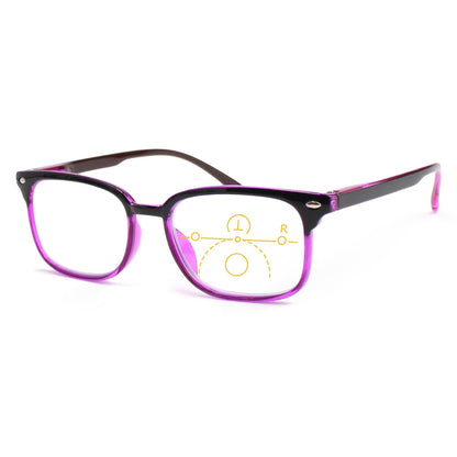 Lunettes de lecture monture rectangulaire avec charnières à ressort – Verres en polycarbonate légers, grossissement de +1,0 à +3,5, lunettes unisexes pour hommes et femmes – Idéales pour l'ordinateur, la lecture et un usage quotidien