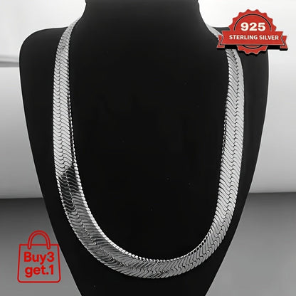Collier et bracelet chaîne serpent plat en argent sterling 925 – Design 2D élégant et superposable, plusieurs longueurs disponibles, coffret cadeau inclus, idéal pour la Saint-Valentin, les fêtes et pour agrémenter vos tenues au quotidien