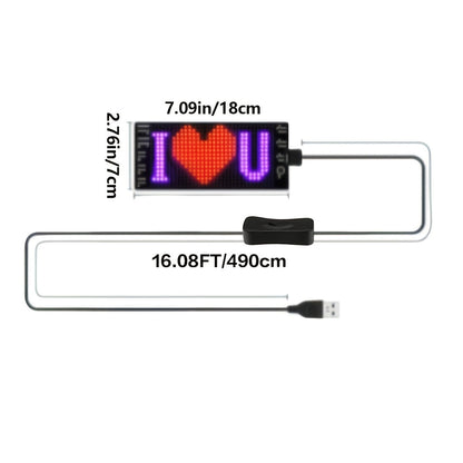 Panneau matrice LED flexible – Contrôlé par application Bluetooth, alimenté par USB, enseigne à texte et animation personnalisables pour voitures, magasins, hôtels, événements et décorations de fête – Tailles multiples