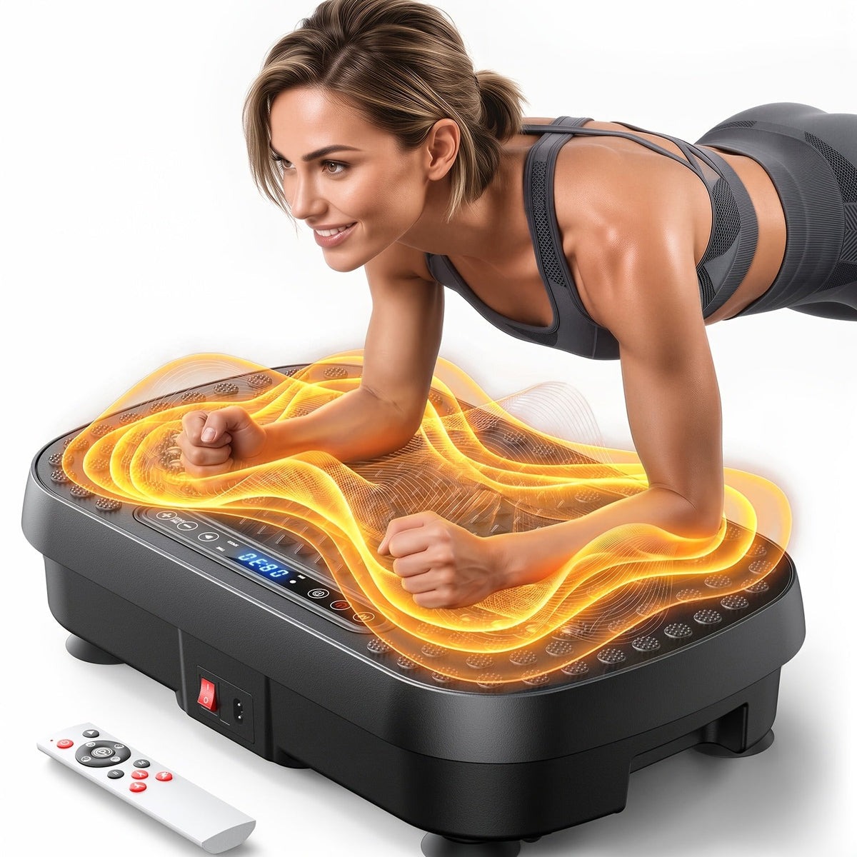 Plateforme vibrante pour entraînement complet du corps, appareil de fitness pour drainage lymphatique, moteur silencieux, contrôle de vitesse réglable, équipement d'exercice pour salle de sport à domicile pour perte de poids et tonification musculaire