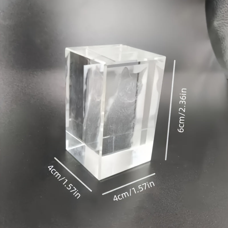 Ornement en cristal personnalisé avec photo d'animal de compagnie gravée au laser 3D - Souvenir photo personnalisé pour chien et chat, cadeau commémoratif en cristal pour les fêtes, anniversaires et Noël, 3 formes (octogone/cube/losange)