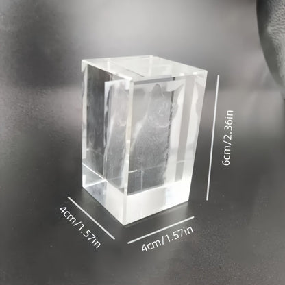 Ornement en cristal personnalisé avec photo d'animal de compagnie gravée au laser 3D - Souvenir photo personnalisé pour chien et chat, cadeau commémoratif en cristal pour les fêtes, anniversaires et Noël, 3 formes (octogone/cube/losange)
