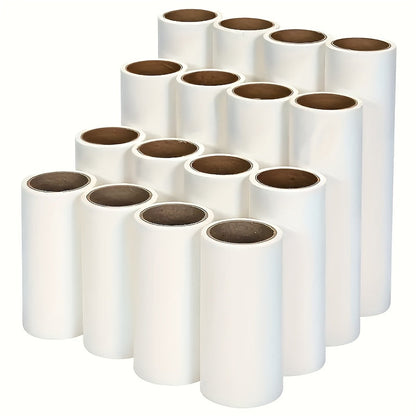 Set de rouleaux anti-poils d'animaux portables avec 5 recharges extra-adhésives - Rouleau anti-peluches jetable pour poils de chien et chat sur tapis et vêtements - Rouleau de papier facile à remplacer (3 tailles au choix)