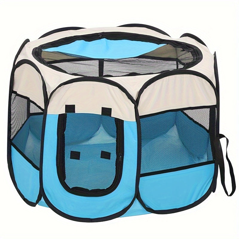 Parc pliable portable pour chiens, chats et lapins – Parc octogonal pour chiots intérieur/extérieur, enclos d'exercice à 8 panneaux pour petits et moyens animaux, installation facile sans outils
