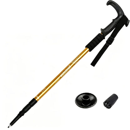 Bâton de randonnée pliable en alliage d'aluminium réglable avec verrouillage rapide pour hommes et femmes – Bâton de marche léger et rétractable pour la randonnée, le trekking et la marche sur sentier, accessoires d'extérieur