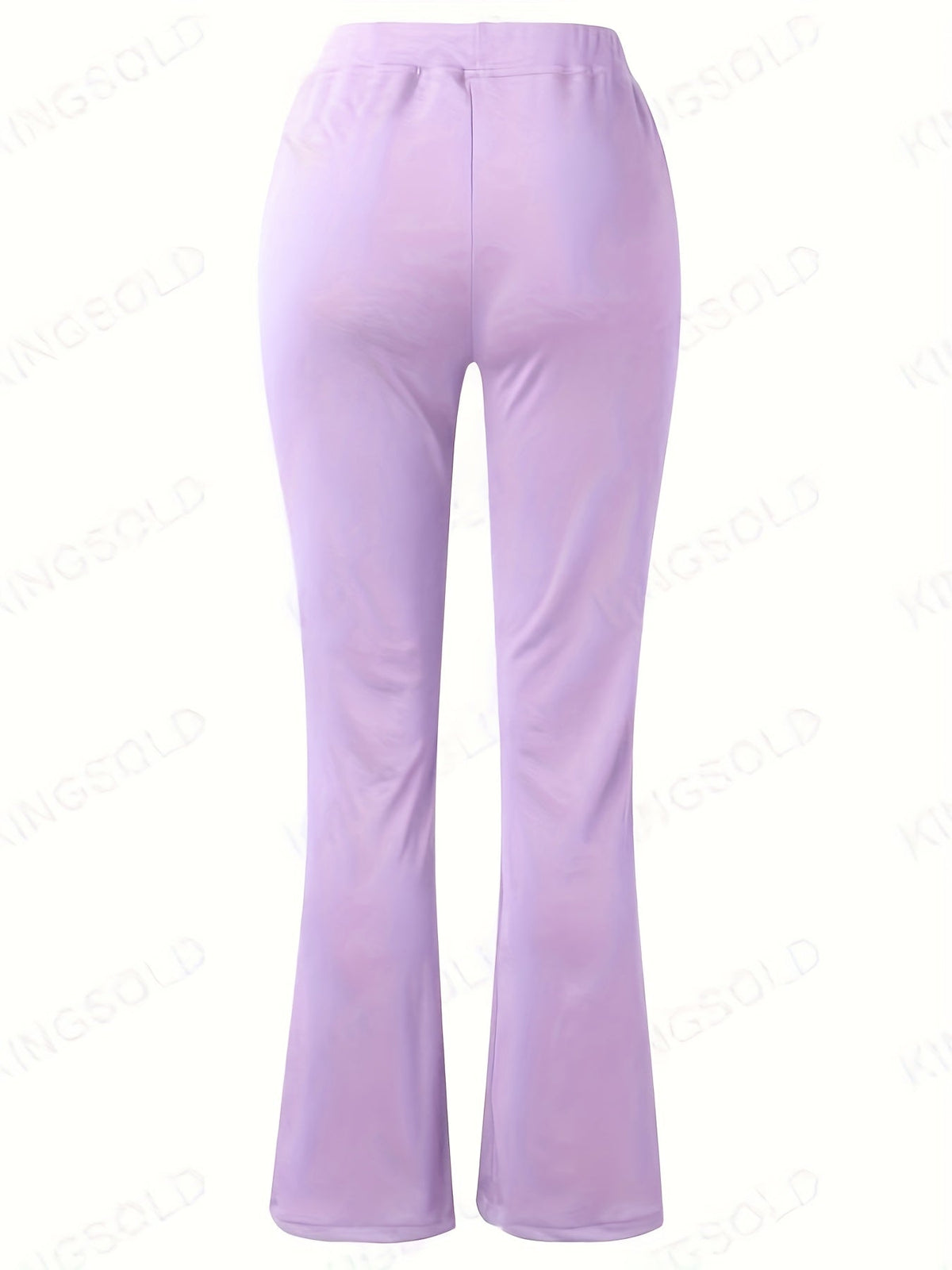 Pantalon femme taille haute évasé et stretch | Pantalon jambes larges à taille élastique avec poches décontracté élégant printemps été pantalon long