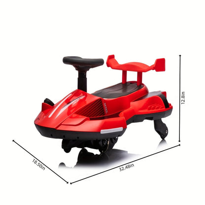 Voiture électrique à bascule 12V pour enfants - Jouet porteur 2-en-1 avec pédale, double vitesse, pulvérisation d'eau, lumières clignotantes, musique et conception anti-basculement | Garçons et filles de 3 ans et plus | Max 8 km/h