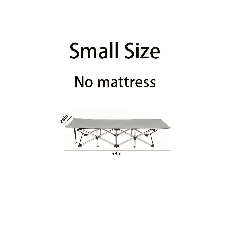 Lit de camp pliant portatif pour adultes - Tissu Oxford double épaisseur, très résistant 225/270/320 kg, lit de camping extérieur pliable avec sac de transport pour la plage, la sieste, les voyages, noir et gris