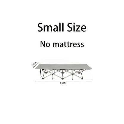 Lit de camp pliant portatif pour adultes - Tissu Oxford double épaisseur, très résistant 225/270/320 kg, lit de camping extérieur pliable avec sac de transport pour la plage, la sieste, les voyages, noir et gris