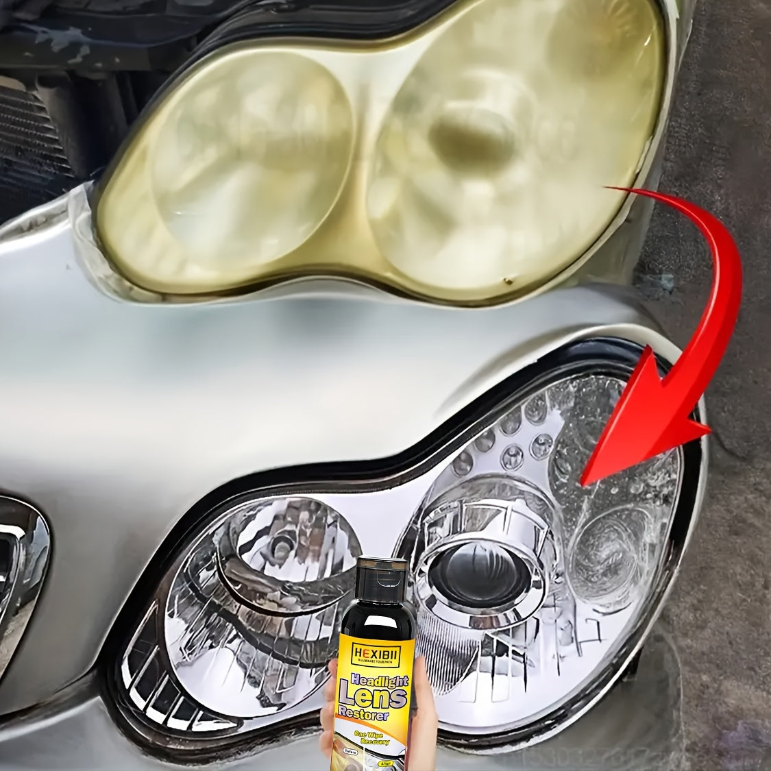 Liquide de restauration de phares de voiture 100 ml – Agent de revêtement par placage cristallin pour l'oxydation, le jaunissement, les rayures et le ternissement – Solution de remise à neuf et d'amélioration des phares – Velora