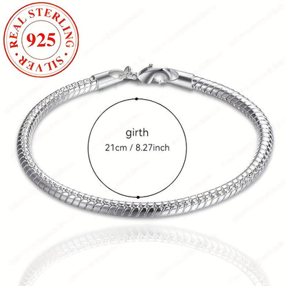 Lot de 2 bracelets chaîne serpent en argent sterling 925 pour femme – Bijoux bohème vintage pour couple, cadeau élégant pour la Saint-Valentin, la fête des Mères, un anniversaire, une célébration romantique