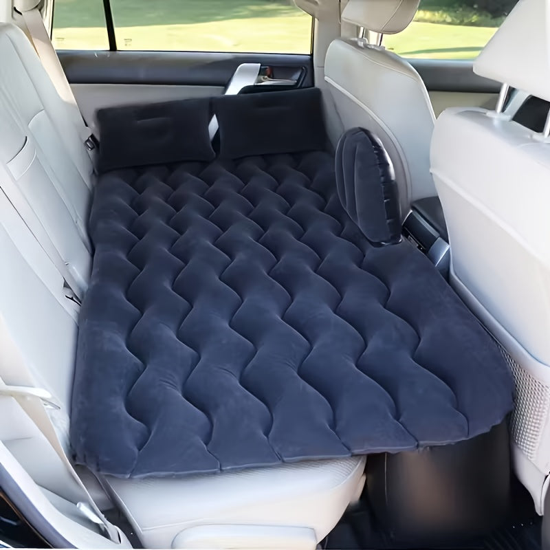 Matelas gonflable pour SUV - Lit de voiture pour camping et voyage - Matelas gonflable floqué universel pour coffre ou banquette arrière de SUV, lit de camping portable avec sac de rangement et kit de réparation, accessoires de road trip