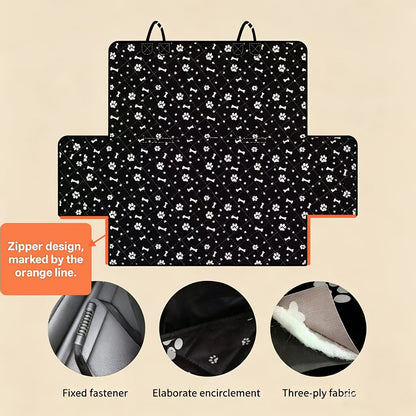 Tapis de protection de siège arrière pour animaux de compagnie - Housse de siège auto imperméable et épaisse pour chien, protection anti-rayures pour banquette arrière, accessoire de voiture motif pattes roses pour propriétaires de chiens