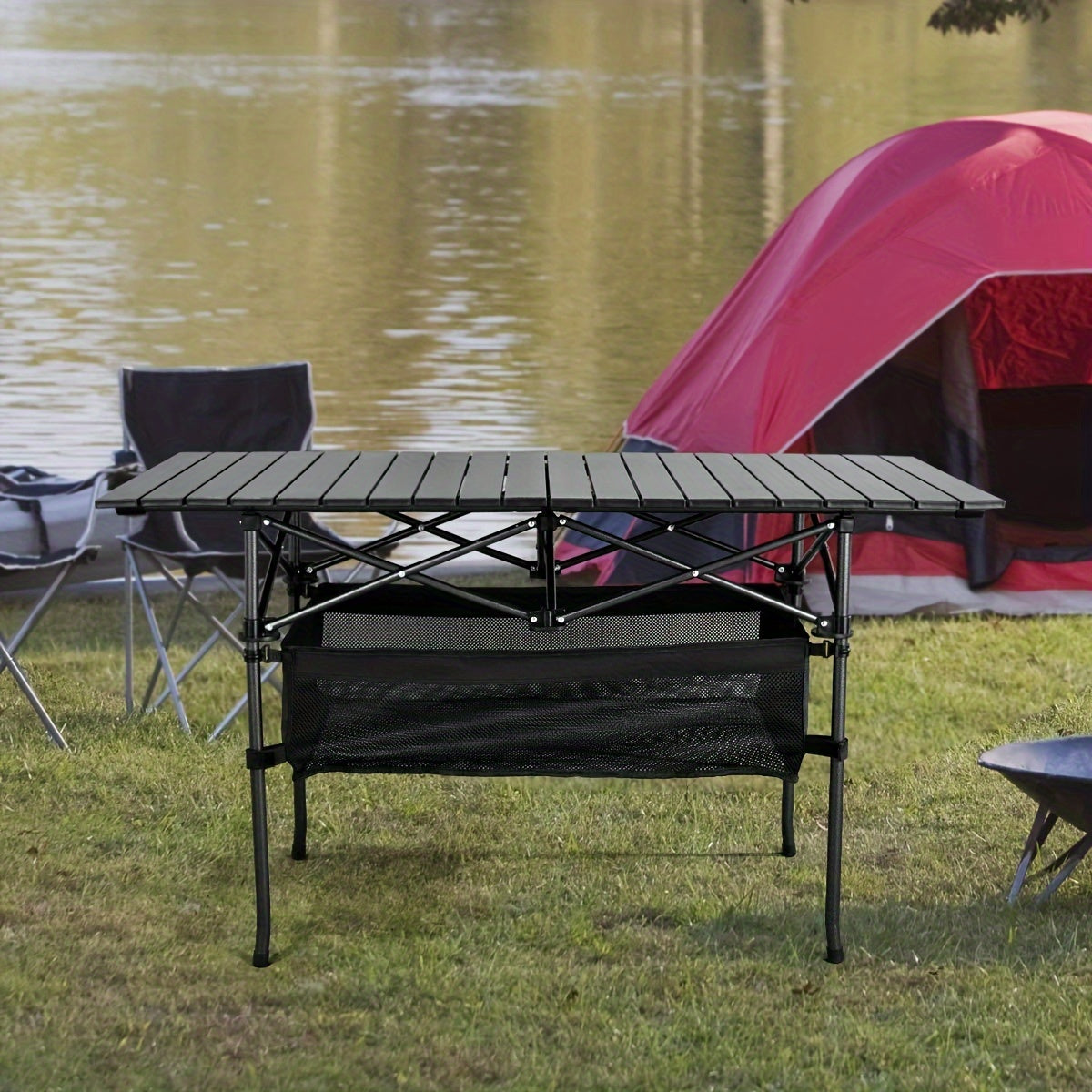 Table de camping pliante avec sac de transport – Table d'extérieur légère et portable, 3 tailles disponibles pour le camping, la plage, le pique-nique, le barbecue, le jardin, le bateau et les voyages, installation et rangement faciles