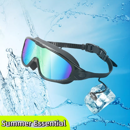 Lot de 2 lunettes de natation antibuée avec bouchons d'oreilles, pince-nez et sac étanche – Lunettes de natation avec protection UV pour hommes, femmes et adolescents, kit d'accessoires pour piscine extérieure et sports nautiques