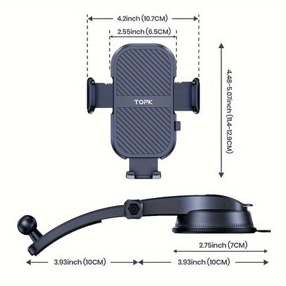 Support de téléphone pour voiture à fixation adhésive puissante, rotatif à 360° réglable verticalement et horizontalement, adhésifs de rechange inclus, compatibilité universelle pour iPhone 15 14 Samsung Galaxy Android, noir