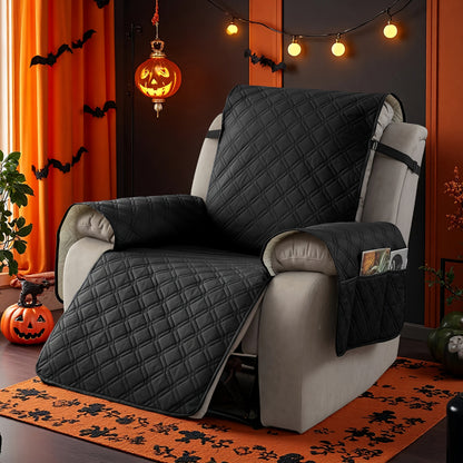 Housse de fauteuil inclinable imperméable avec poches latérales, sangles antidérapantes, tissu matelassé 4 couches, protection contre les animaux et les enfants, lavable en machine – 11 couleurs