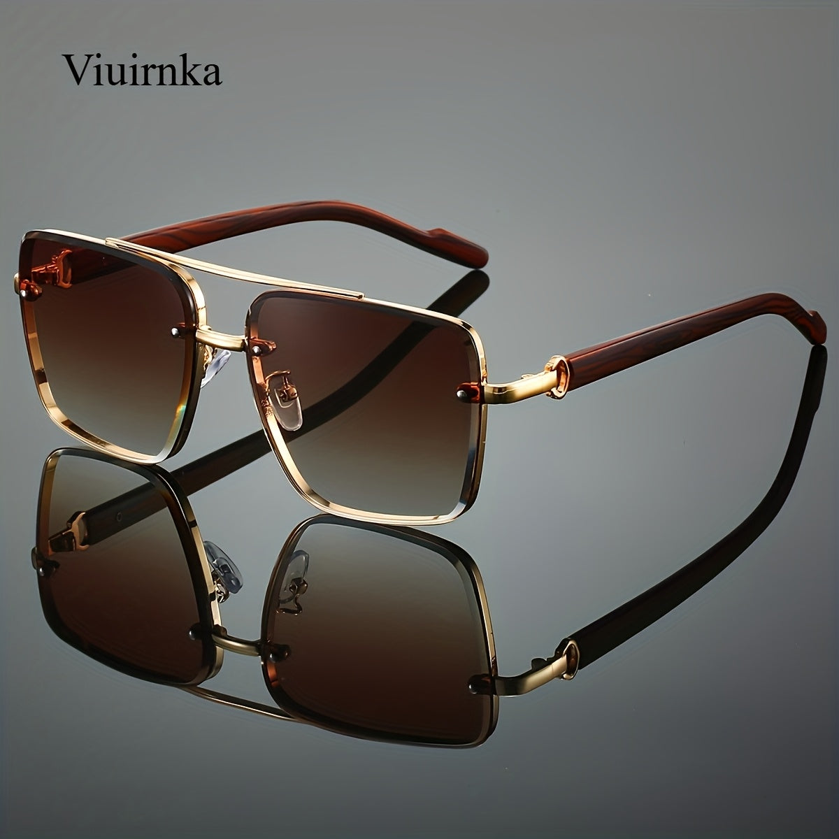 Lunettes de soleil rétro carrées effet bois pour hommes et femmes – Verres dégradés AC anti-UV400, monture légère en polycarbonate, 7 coloris au choix, lunettes de style urbain vintage pour la conduite, les voyages et le quotidien
