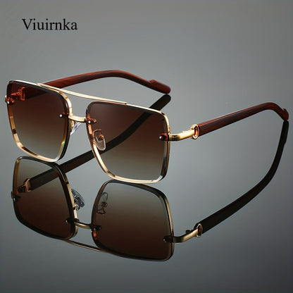 Lunettes de soleil rétro carrées effet bois pour hommes et femmes – Verres dégradés AC anti-UV400, monture légère en polycarbonate, 7 coloris au choix, lunettes de style urbain vintage pour la conduite, les voyages et le quotidien