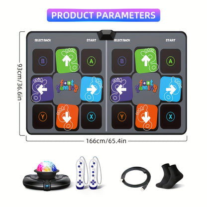Tapis de danse pour adultes et enfants – Tapis de danse double pour TV, tapis de danse électronique Plug & Play avec caméra intelligente, jeu de danse d'exercice pour le plaisir en famille, idée de cadeau d'anniversaire et de Noël