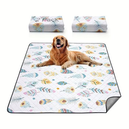 Lot de 2 alèses lavables pour chien – Tapis de dressage réutilisables, ultra-absorbants et anti-fuites avec envers antidérapant, lavables en machine pour parc, cage, apprentissage de la propreté et voyage
