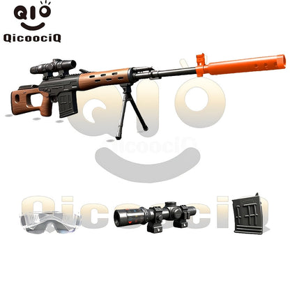 Pistolet électrique à billes d'eau - Jouet lanceur automatique de billes type SVD, portée de 18 mètres, 3 à 5 billes/sec, rechargeable par USB, ABS sécurisé | Cadeau de jeu de tir en plein air pour enfants, adolescents et adultes, anniversaire et Noël