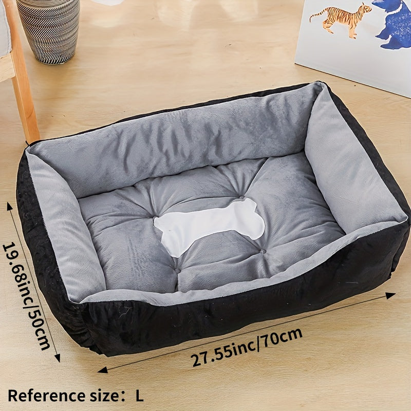 Panier pour chien et chat toutes saisons avec garnissage en coton PP haute résilience – Matelas orthopédique en peluche pour chiens et chats de petite, moyenne et grande taille, 5 tailles, panier apaisant anti-anxiété lavable