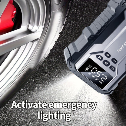 Kit de démarrage portable pour voiture, booster de batterie 12V multifonction avec lampe de poche LED, éclairage de secours SOS et pompe à air pour voitures, camions et accessoires d'alimentation d'urgence
