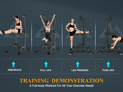 Station de musculation avec barre de traction, 10 hauteurs réglables, capacité de 150 kg, entraînement complet du corps pour salle de sport à domicile – Rose Noir Rouge Jaune Bleu Orange Vert