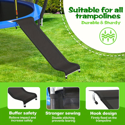 Kit échelle et toboggan pour trampoline, escalier de sécurité large à 2 marches, toboggan résistant aux déchirures, accessoires de trampoline universels en acier galvanisé PE pour enfants et adultes de 14 ans et plus, pour jeux en extérieur et jardin