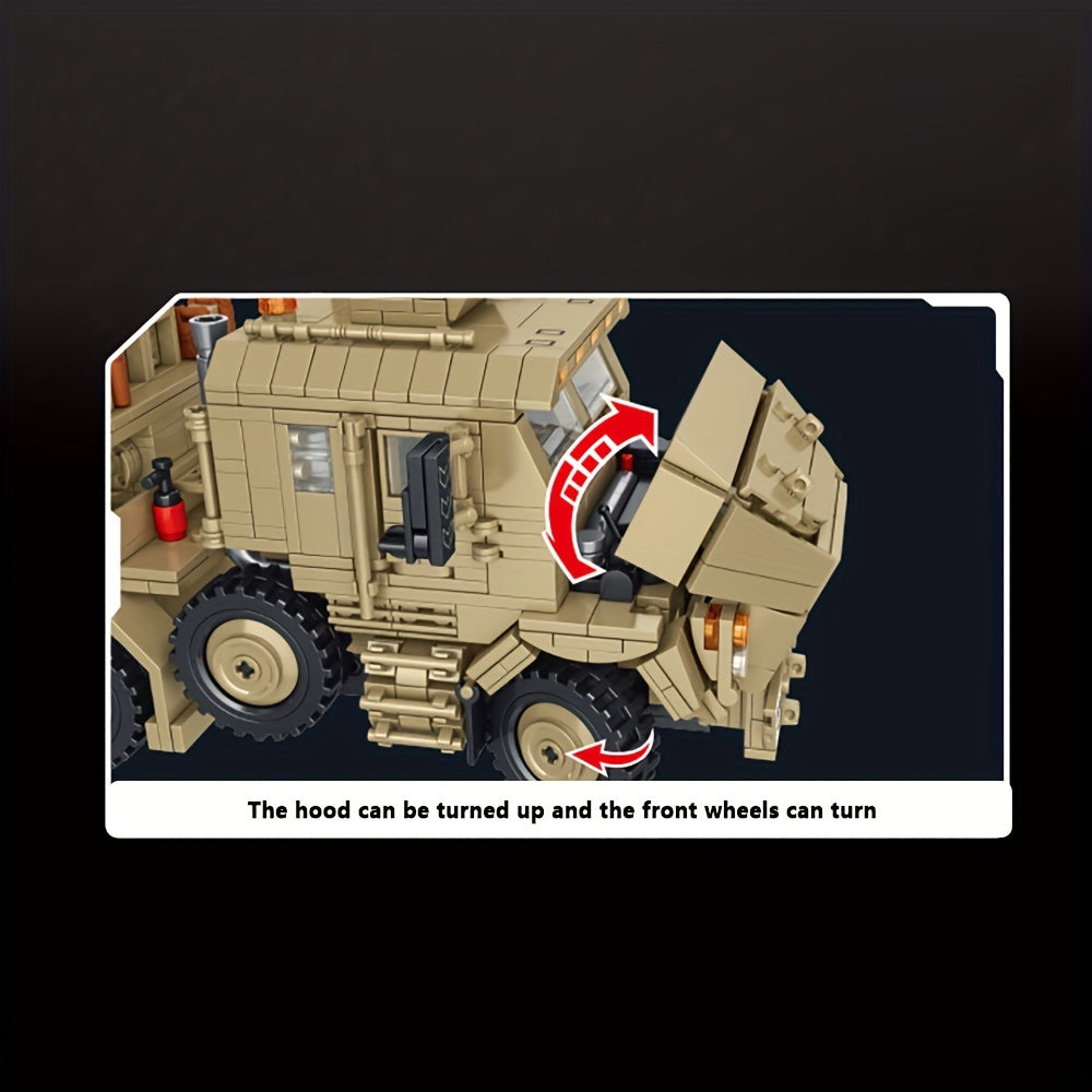 Set de construction de 3482 pièces - Camion de transport de char militaire, modèle de véhicule lourd MOC, kit de construction pour adultes, cadeau pour passionnés de militaire, pièce de collection, briques compatibles