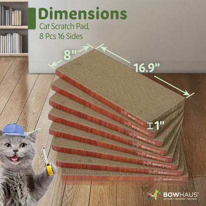 CAPHAUS Griffoir et transat réversible pour chat – Grand tapis à griffer en carton haute densité à 5 couches, 43 x 21,6 cm, protège les meubles, convient aux foyers avec plusieurs chats et aux races de grande taille