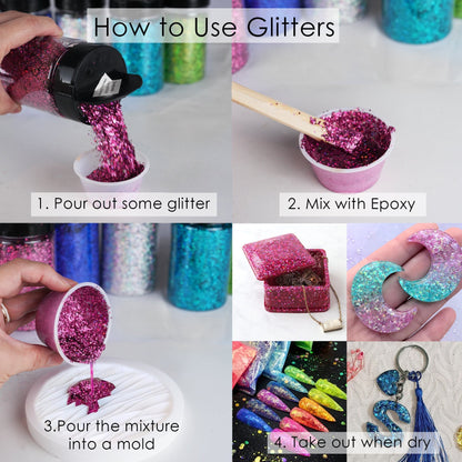 450 g de paillettes artisanales en 19 couleurs – Paillettes fines, extra fines et épaisses avec couvercle saupoudreur pour gobelets, résine, scrapbooking et loisirs créatifs, paillettes en vrac pour enfants et adultes