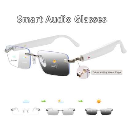 Smart Audio Glasses Photochromic Auto-Tinting Lenses Bluetooth Speaker Microphone – HD Voice Calls HiFi Music UV Protection Wireless Smart Sunglasses Sports Driving Fishing Daily Wear