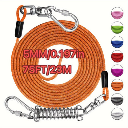 Laisse pour chien ultra-résistante de 1,8, 3, 4,5, 9, 15, 23 ou 30 mètres, câble d'attache d'entraînement pour grands chiens jusqu'à 225 kg, corde de course durable et résistante aux morsures pour le jardin