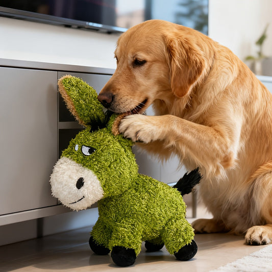 Jouet en peluche interactif et sonore pour chiens et chats - Compagnon de mastication lavable, double épaisseur et résistant aux déchirures pour soulager l'ennui et apporter du réconfort, jouet doux et durable pour animaux de toutes races