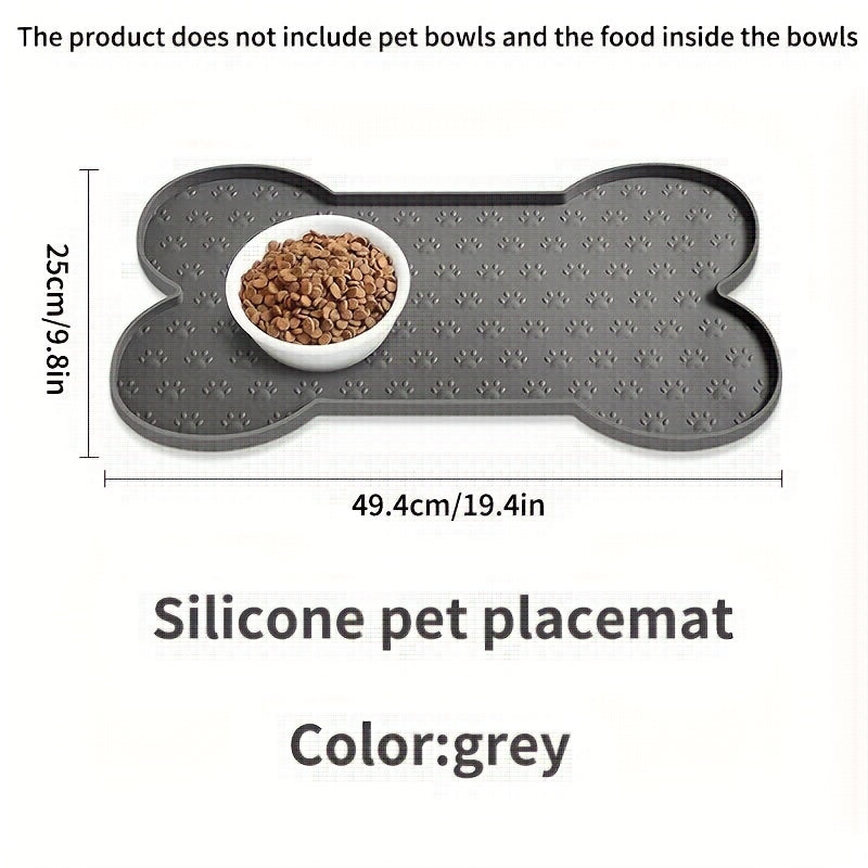 Tapis de nourrissage en silicone pour chiens – Tapis de gamelle antidérapant et imperméable facile à nettoyer – Sets de table pour gamelles d'eau et de nourriture pour chiens en noir, abricot, rose et gris