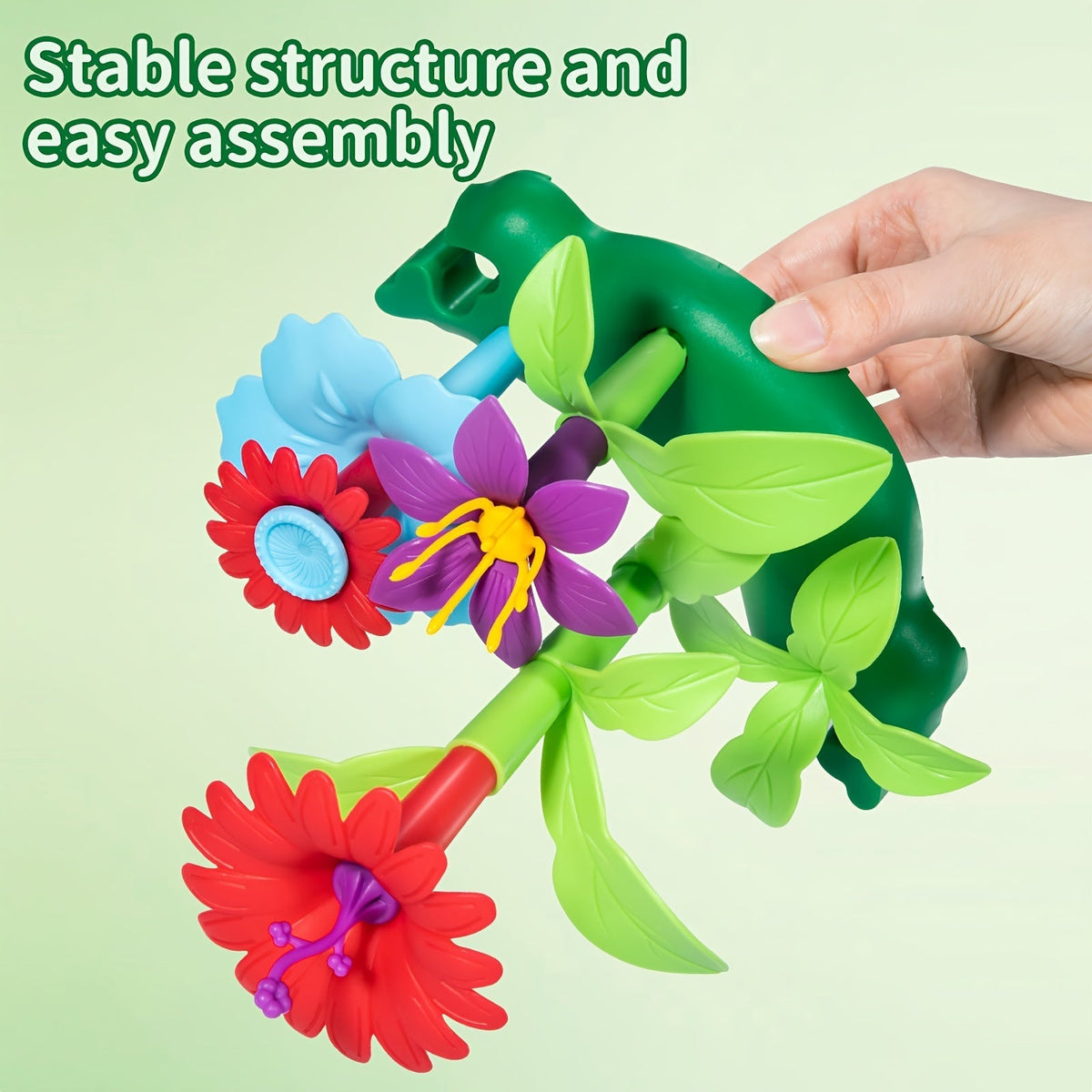 Jeu de construction de fleurs à assembler pour enfants 64/91 pièces – Kit de création de bouquet de fleurs DIY, couleurs aléatoires, jouet éducatif STEM créatif, cadeau d'Halloween, de Thanksgiving et de Noël pour les 3 ans et plus