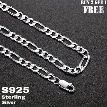 Collier chaîne Figaro en argent sterling 925 – 6 mm de large, 18 à 24 pouces, unisexe pour hommes et femmes, coffret cadeau inclus – Chaîne en argent classique pour un usage quotidien et offrir en cadeau