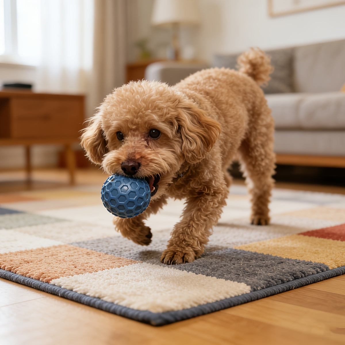 Balle sonore pour chiens de grande taille - Jouet à mâcher ultra-résistant en caoutchouc, nettoie les dents, distributeur de friandises interactif, balle durable pour les mâcheurs agressifs